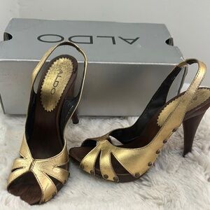 Aldo Women's Gold Heeled Sandals